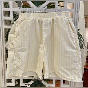 Better Together 100% cotton Yellow & white Striped Shorts with pockets